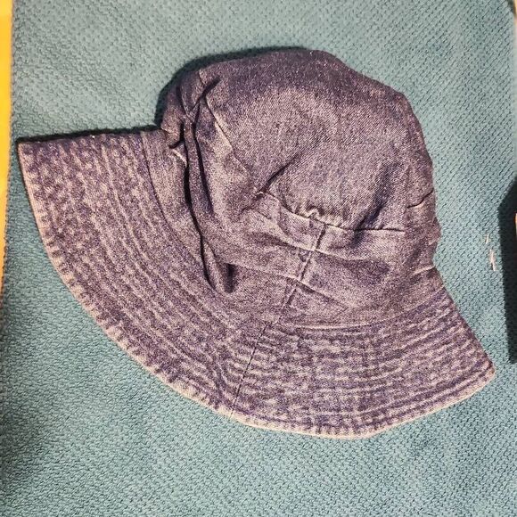 90s Vintage Denim Bucket Hat Rouched - Picture 3 of 4